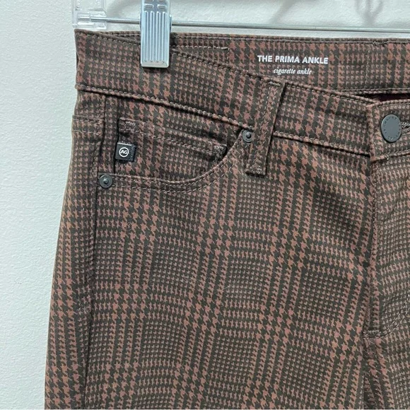AG ADRIANO GOLDSCHMIED PRIMA ANKLE IN HOUNDSTOOTH PLAID FOLKSTONE SIZE 27 - Picture 5 of 15